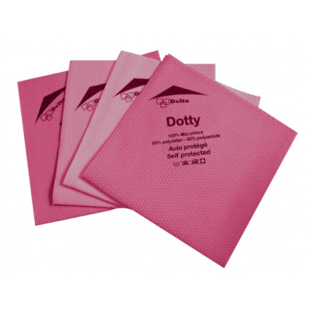 Dotty - Lavette microfibre non tissée rose - 40 X 40cm - Sachet de 5