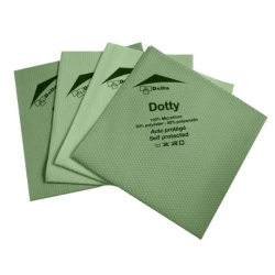 Dotty - Lavette microfibre non tissée vert - 40 X 40cm - Sachet de 5