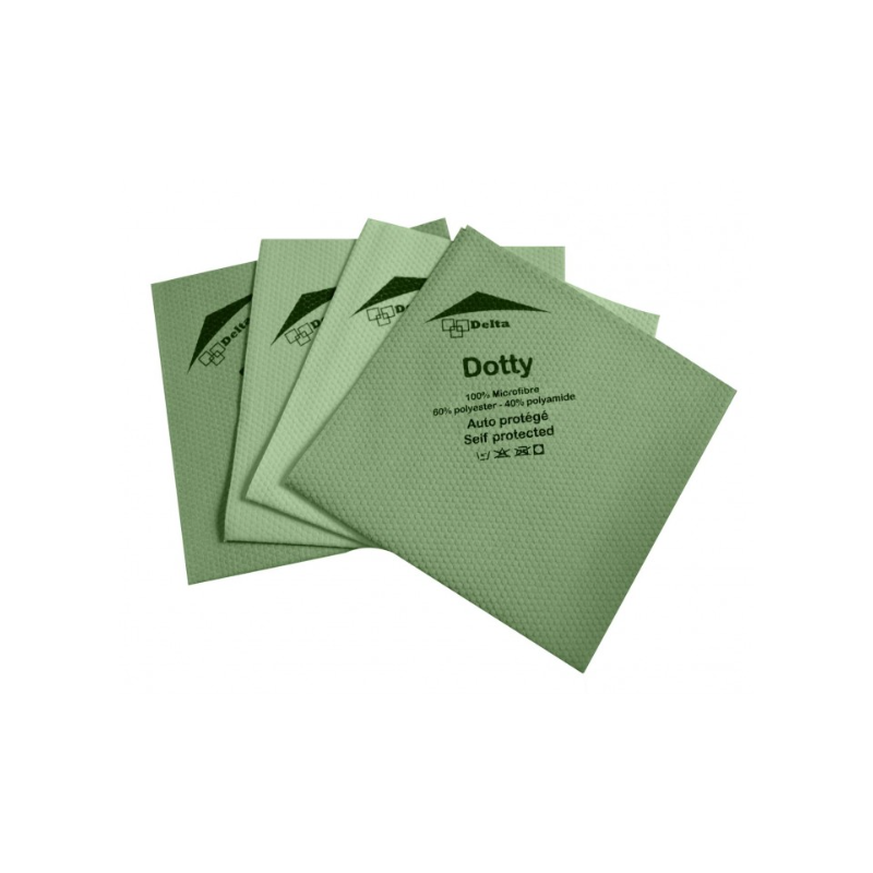 Dotty - Lavette microfibre non tissée vert - 40 X 40cm - Sachet de 5