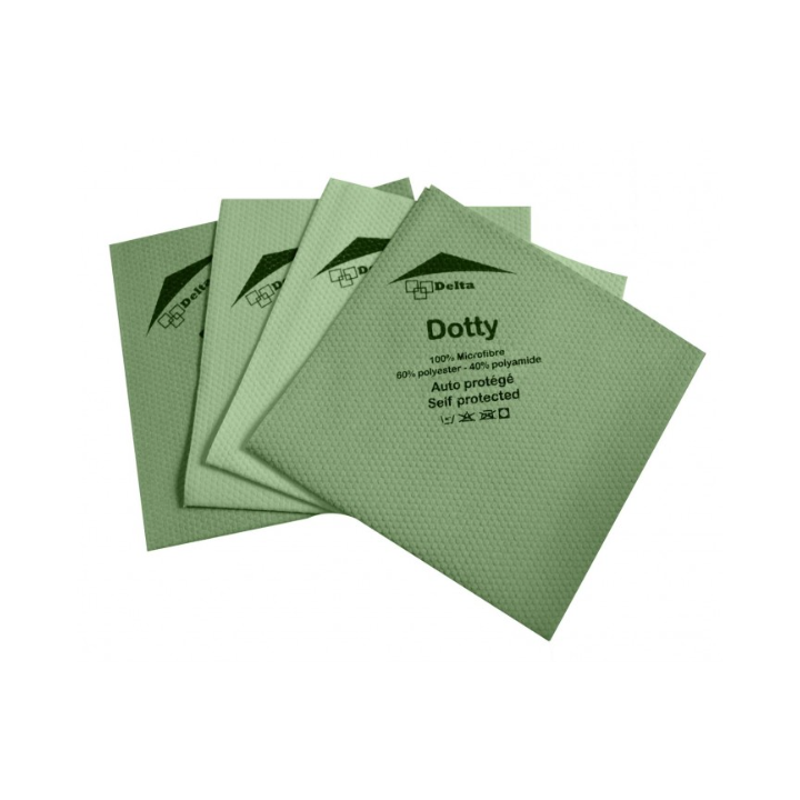 Dotty - Lavette microfibre non tissée vert - 40 X 40cm - Sachet de 5