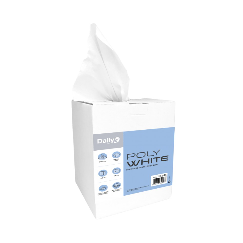 Polywhite - Non tissée blanc lisse - 30 X 38cm