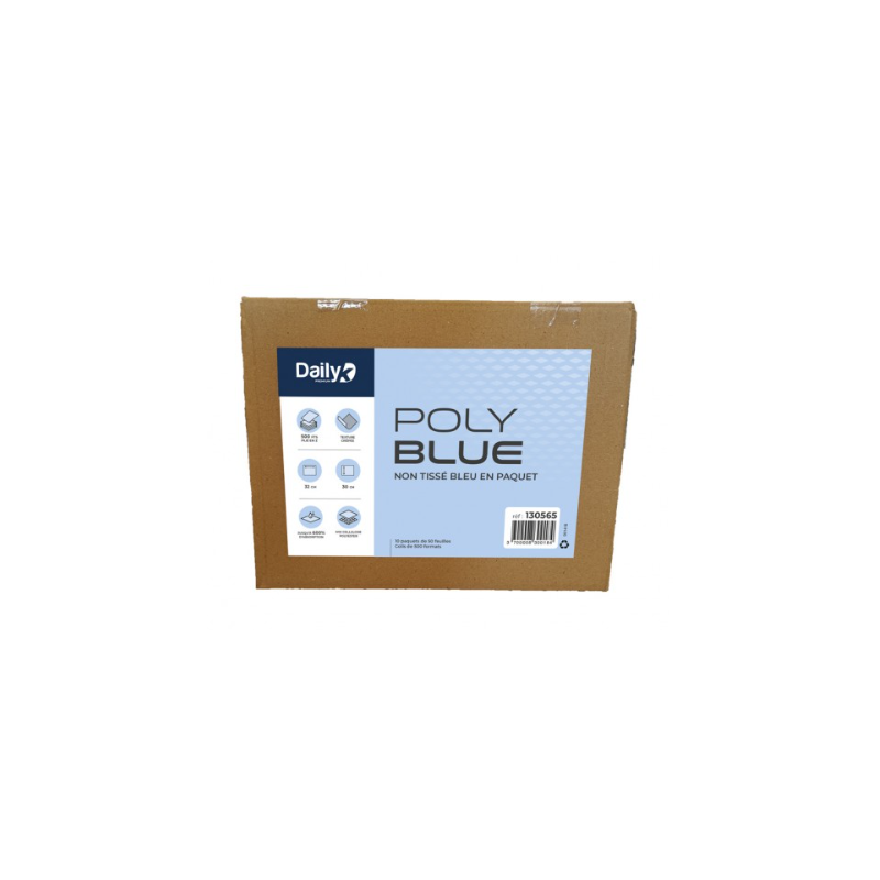 Polyblue - Non tissée bleu crêpé - 30 X 32cm