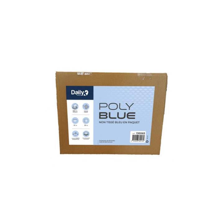 Polyblue - Non tissée bleu crêpé - 30 X 32cm