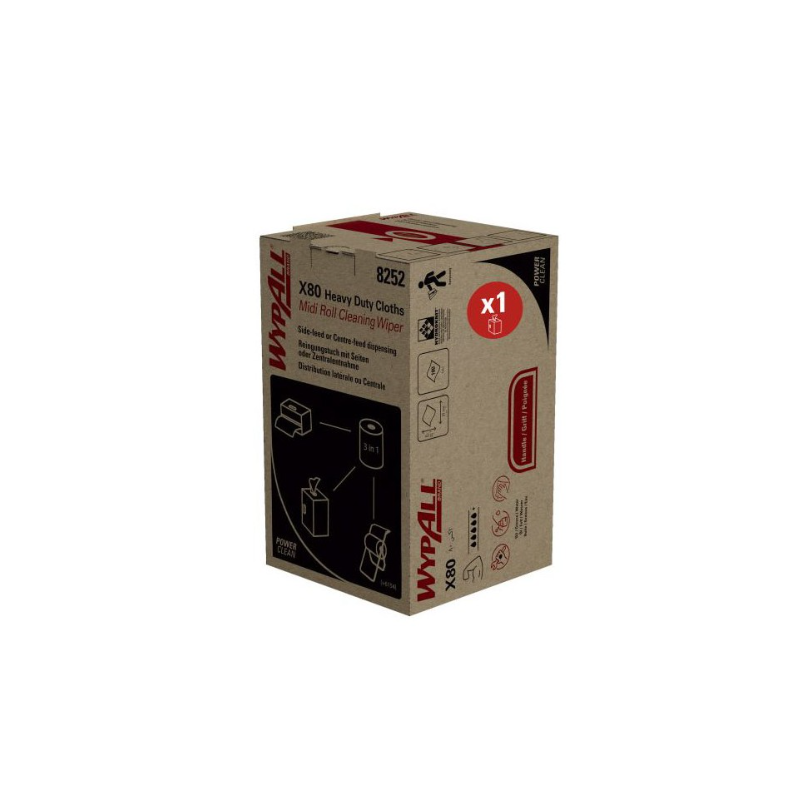 Midi roll - Chiffons Wypall 2 en 1  blanc - X80