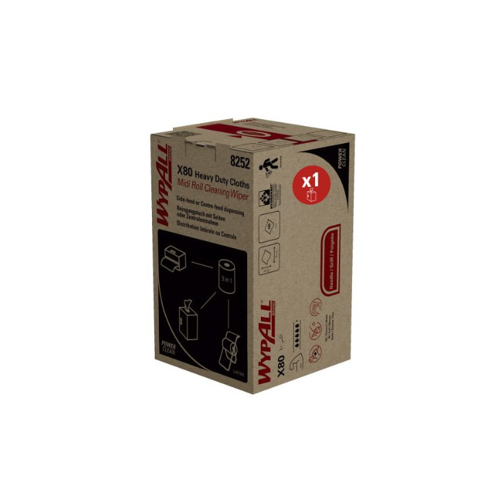 Midi roll - Chiffons Wypall 2 en 1  blanc - X80