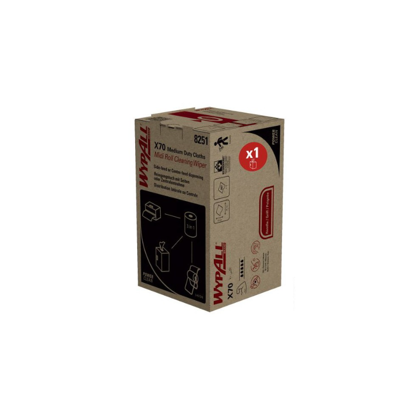 Midi roll - Chiffons Wypall 2 en 1 bleu - X70