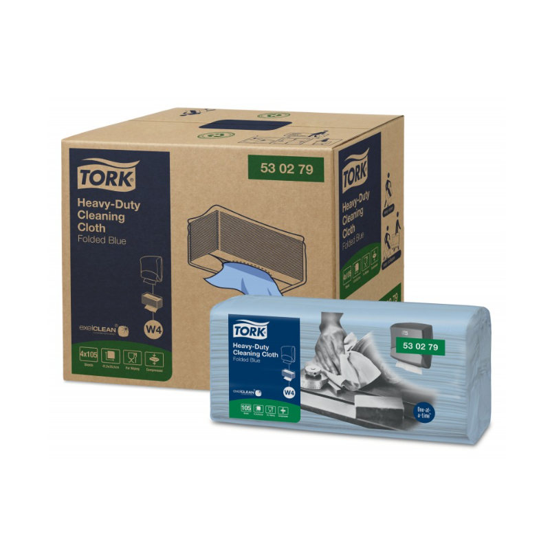 Tork chiffon de nettoyage plié bleu W4 - Mural