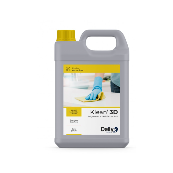 Klean' 3D - Détergent Dégraissant Désinfectant PAE - Bidon 5L