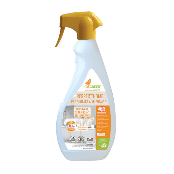 Respect'Home Alim+ - Dégraissant désinfectant multi - surfaces - Spray 750ml