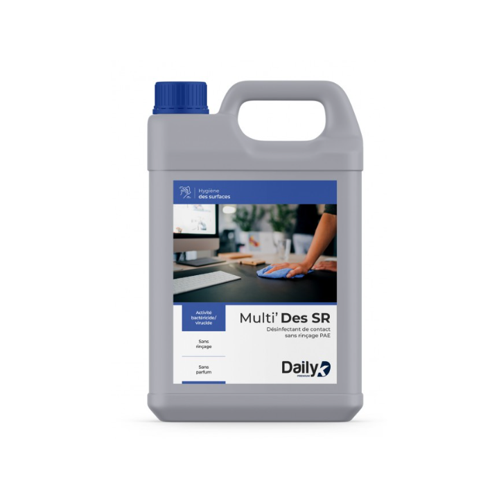 Multi'Des SR - Désinfectant de surfaces sans rinçage PAE - Bidon 5L