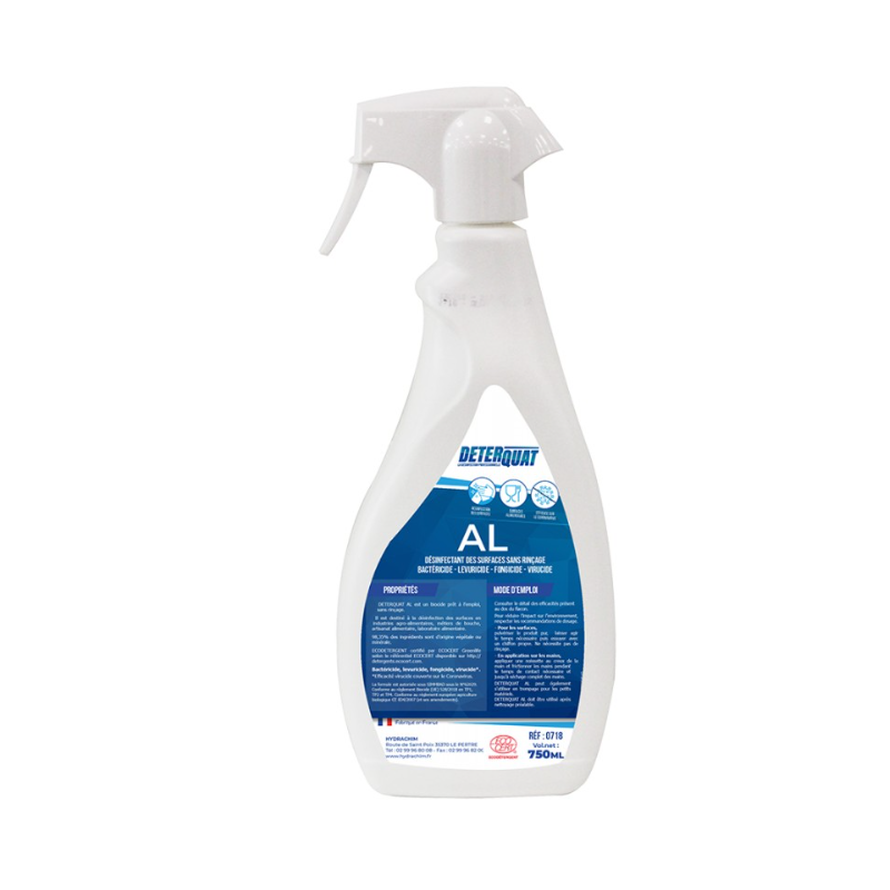 Déterquat Al - Désinfectant alimentaire PAE sans rinçage - Spray 750ml