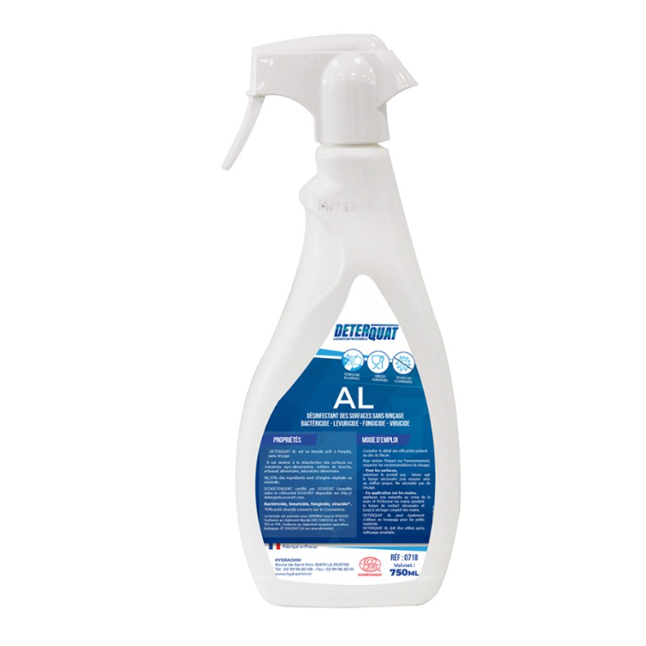Déterquat Al - Désinfectant alimentaire PAE sans rinçage - Spray 750ml