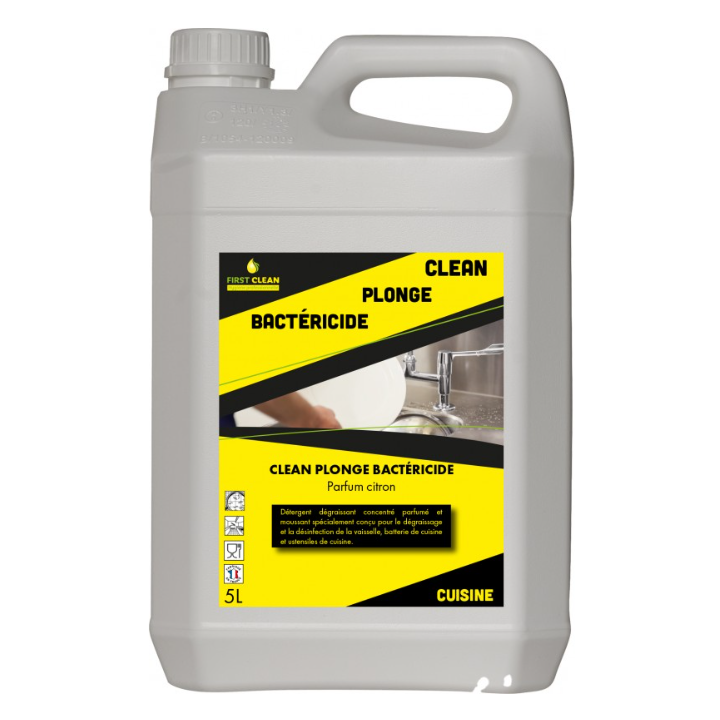 Plonge bactéricide  - Liquide vaisselle désinfectant - Bidon 5L