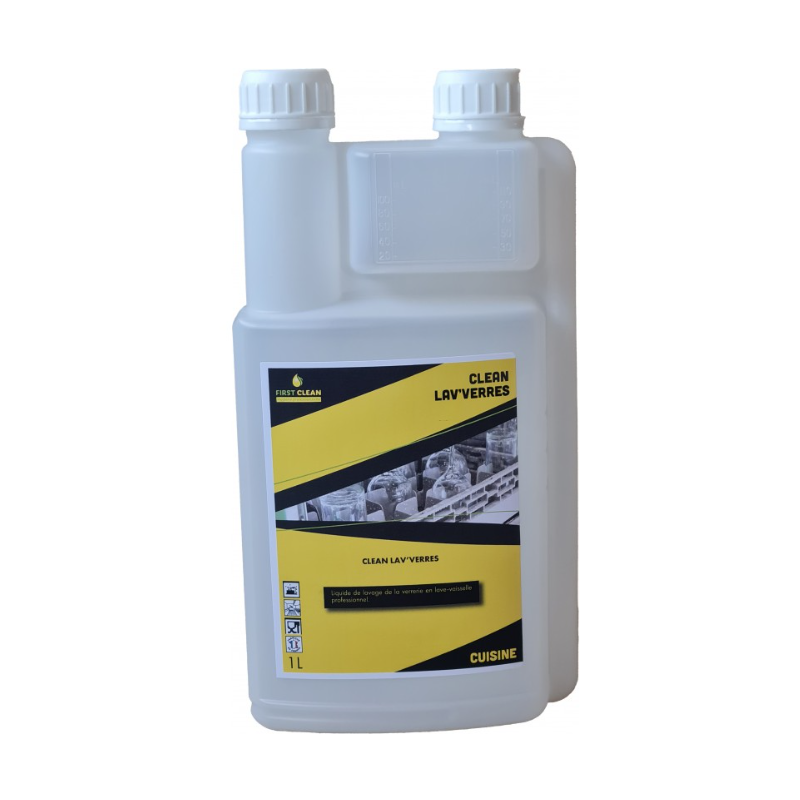 Clean Lav' verres - Chloré - Bidon doseur 1L