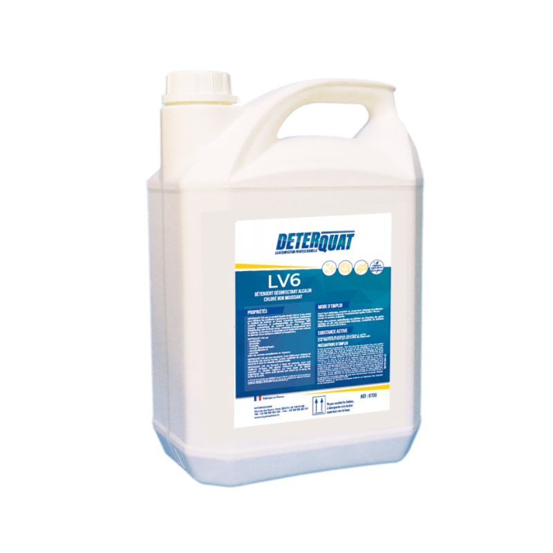 Déterquat LV6 - Détergent désinfectant chloré - Bidon 5L