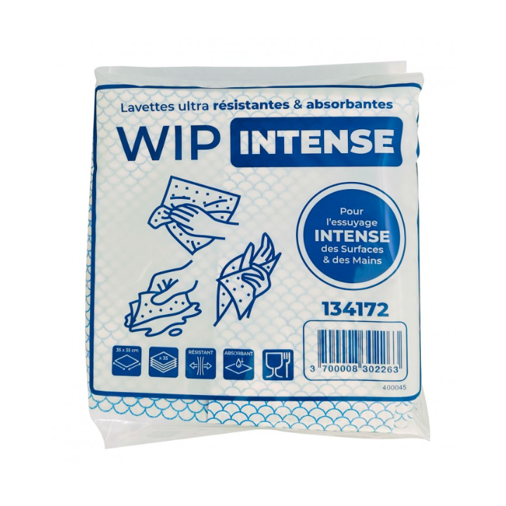 Wip Intense - Lavette non  tissée - 35 X 35cm - Sachet de 35