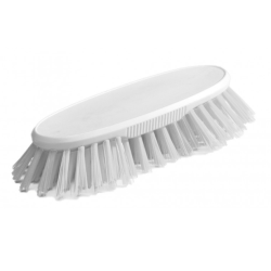 Brosse à main blanche - Polyester mi-dur - Monture PP 19cm - Gamme alimentaire