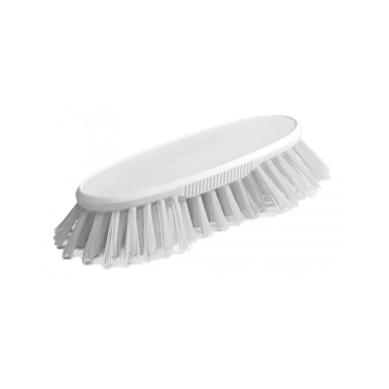 Brosse à main blanche - Polyester mi-dur - Monture PP 19cm - Gamme alimentaire