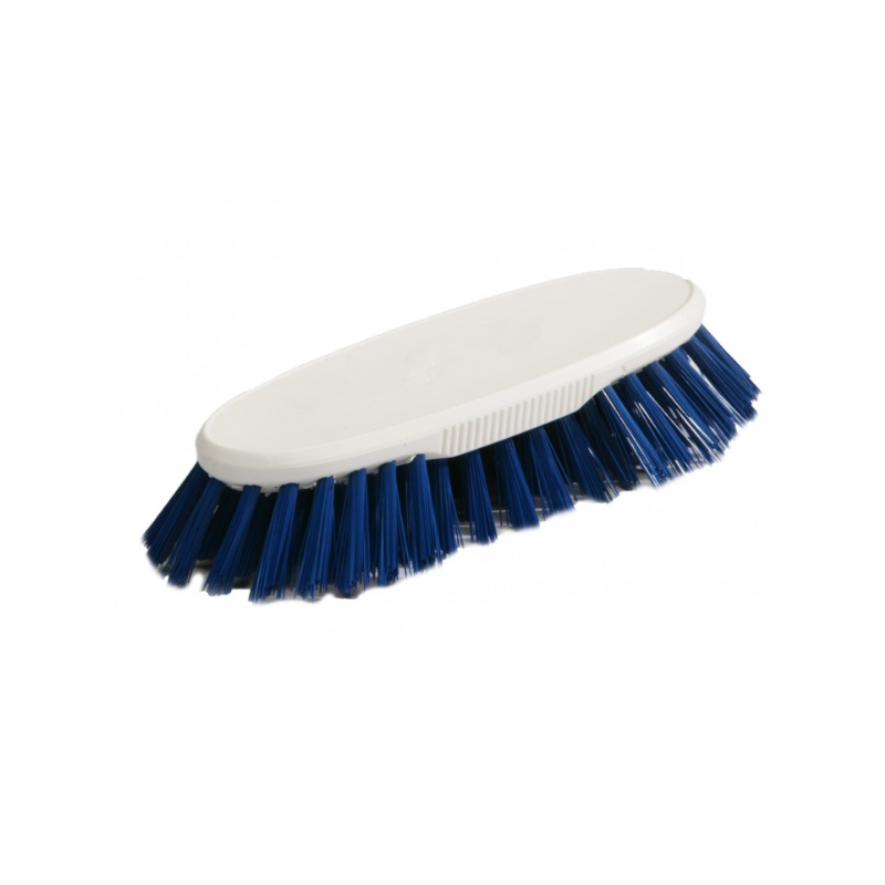 Brosse à main bleue - Polyester mi-dur - Monture PP 19cm - Gamme alimentaire