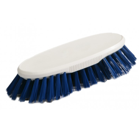 Brosse à main bleue - Polyester mi-dur - Monture PP 19cm - Gamme alimentaire
