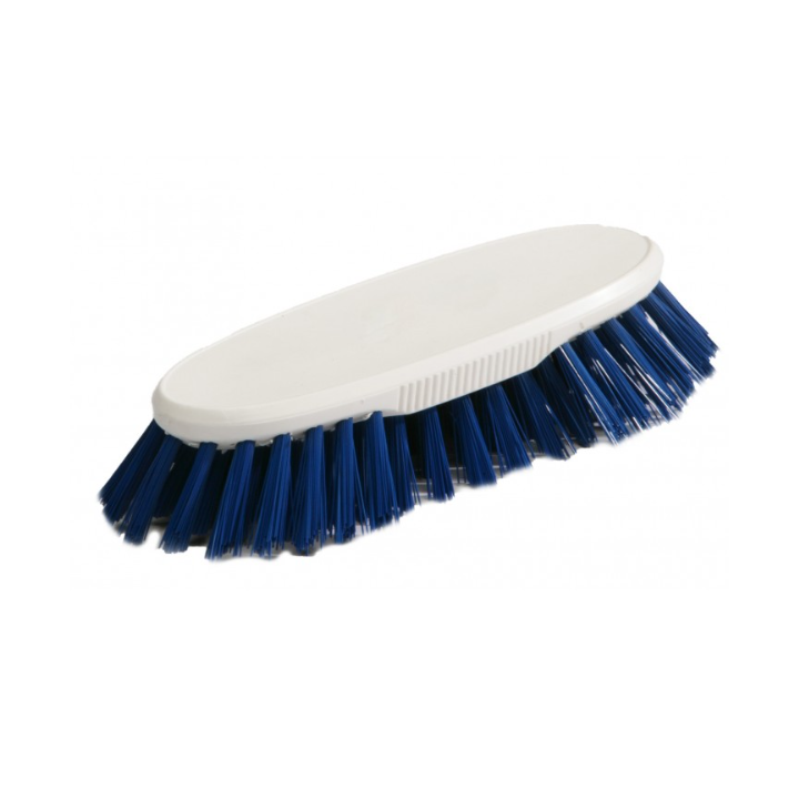 Brosse à main bleue - Polyester mi-dur - Monture PP 19cm - Gamme alimentaire