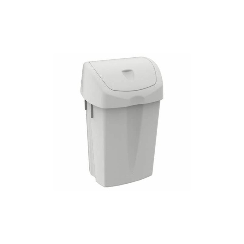 Poubelle à clapet - pp blanc - 50L