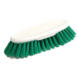 Brosse à main verte - Polyester mi-dur - Monture PP 19cm - Gamme alimentaire