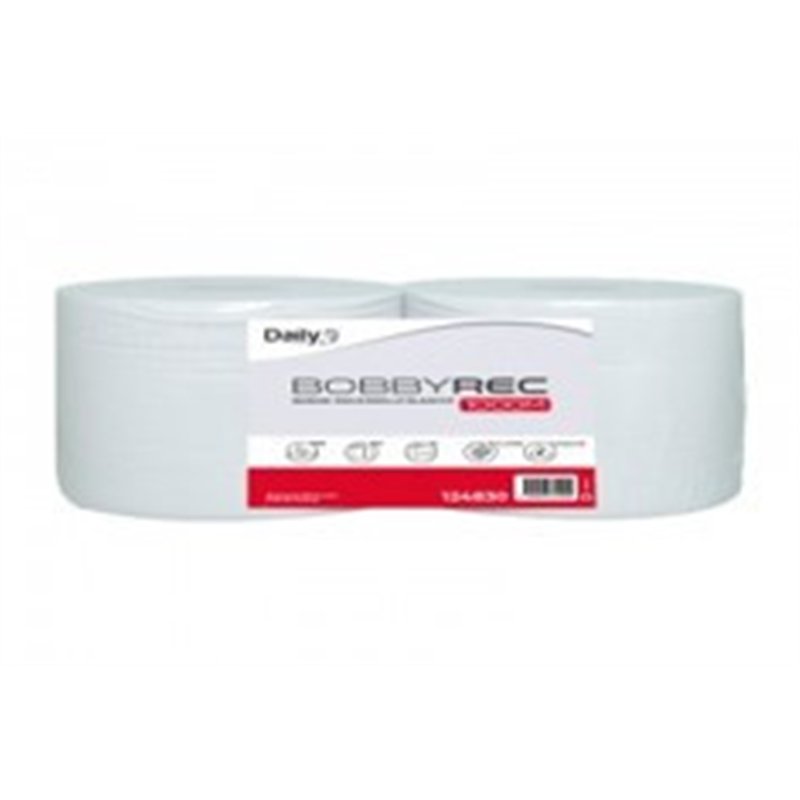 BOBBYREC 1000M blanc Bobine recyclée 1000 fts 24x22 - Lot de 2