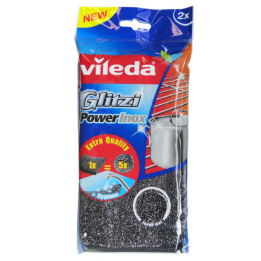 Glitzi power inox - Eponge double face en acier inoxydable - Sachet de 2