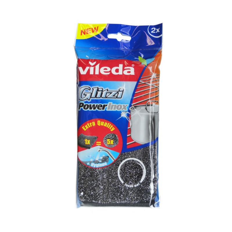 Glitzi power inox - Eponge double face en acier inoxydable - Sachet de 2