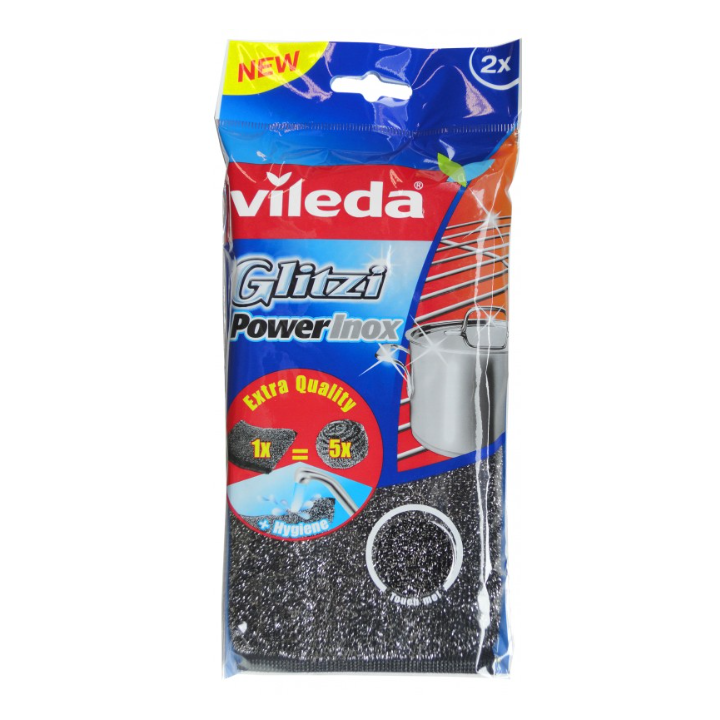 Glitzi power inox - Eponge double face en acier inoxydable - Sachet de 2