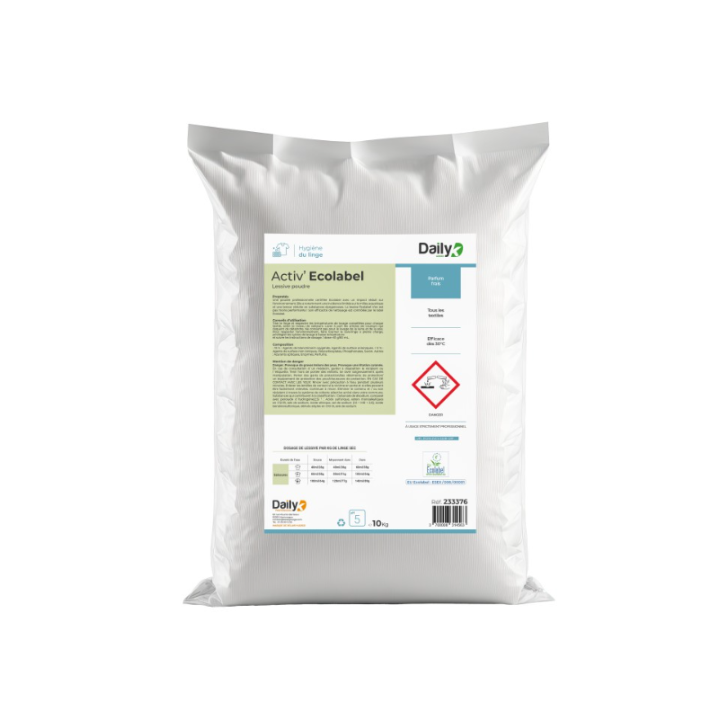 Activ' ecolabel - Lessive poudre  - Sac de 10KG