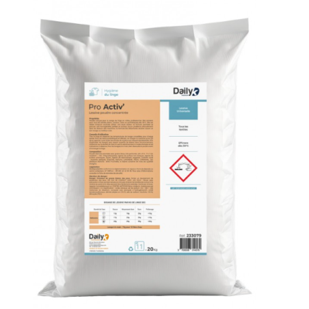 Pro activ' - Lessive poudre concentrée  - Sac de 20KG