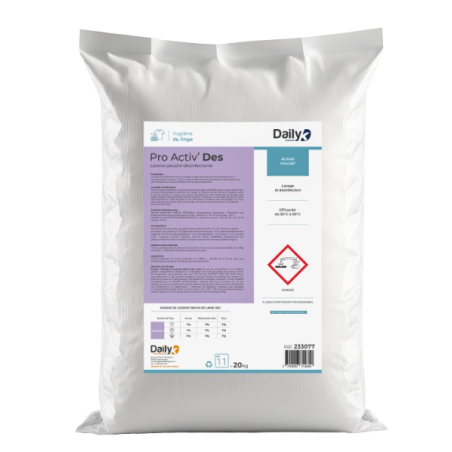 Pro activ' des - Lessive poudre désinfectante  - Sac de 20KG