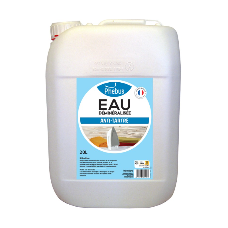 Eau déminéralisée - Anti - tartre  - Bidon 20L