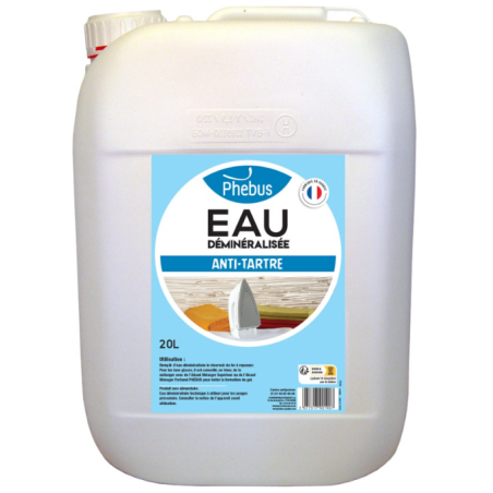 Eau déminéralisée - Anti - tartre  - Bidon 20L