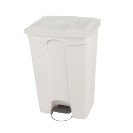 Poubelle à pédale - Couvercle couleur blanc - 95L