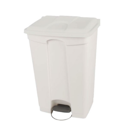 Poubelle à pédale - Couvercle couleur blanc - 95L