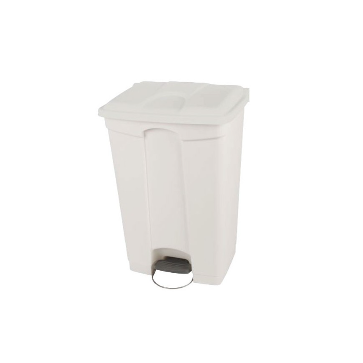Poubelle à pédale - Couvercle couleur blanc - 95L