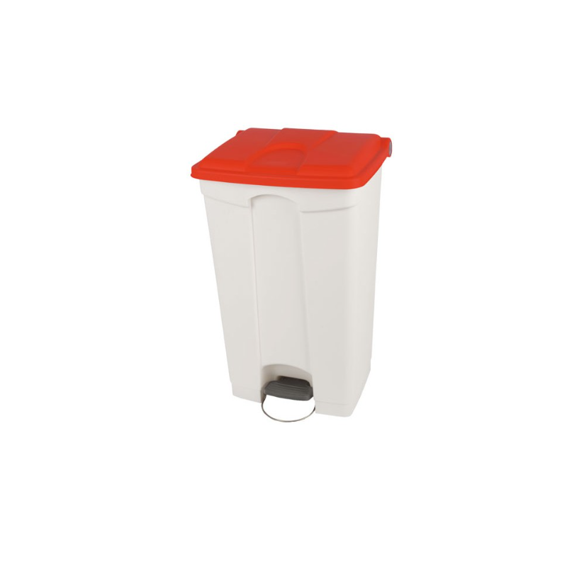 Poubelle à pédale - Couvercle couleur rouge - 95L