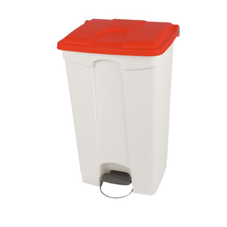 Poubelle à pédale - Couvercle couleur rouge - 95L
