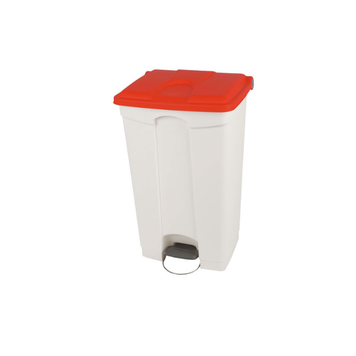 Poubelle à pédale - Couvercle couleur rouge - 95L