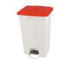 Poubelle à pédale - Couvercle couleur rouge - 95L