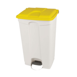 Poubelle à pédale - Couvercle couleur jaune - 95L