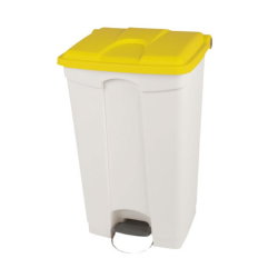 Poubelle à pédale - Couvercle couleur jaune - 95L
