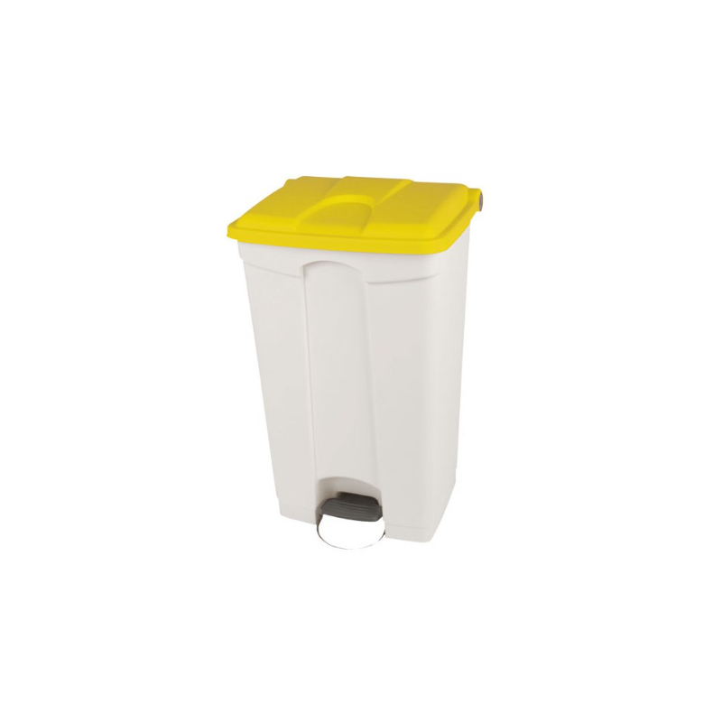 Poubelle à pédale - Couvercle couleur jaune - 95L