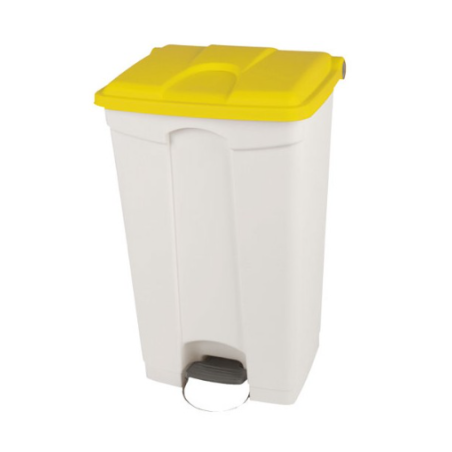 Poubelle à pédale - Couvercle couleur jaune - 95L