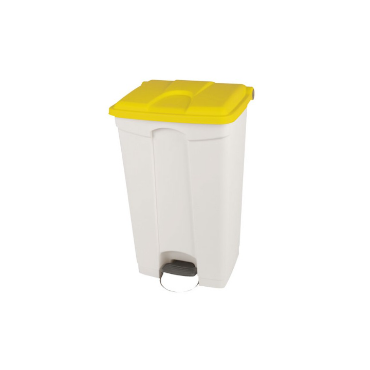 Poubelle à pédale - Couvercle couleur jaune - 95L