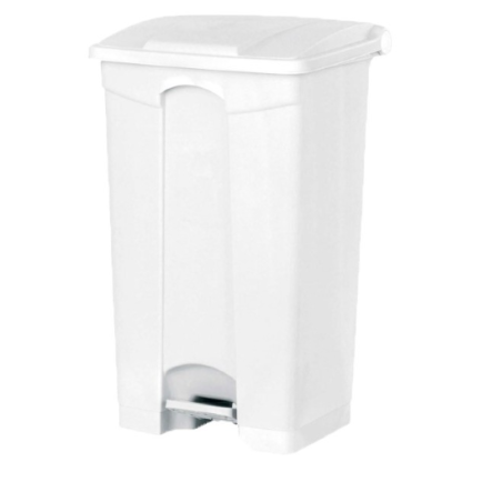 Poubelle à pédale - Couvercle couleur blanc - 50L