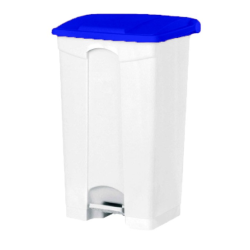 Poubelle à pédale - Couvercle couleur bleu - 50L